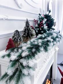 1Piece Artificial Christmas Wreath With Pine Needles, Green Wreath, Holiday Outdoor Winter Decoration, Pine And Cypress Wreath, Christmas Decoration, Table Curtain, Background Wall, House Winter Wreath, Outdoor Indoor Christmas Decoration Christmas Decorations Home Christmas Gifts Christmas Decor