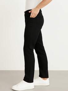 Plain Denim Pants - Black - View 2