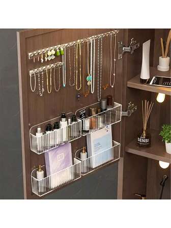 Organizador de joyas montado en la pared para collares, pulseras y aretes - Soporte de exhibición elegante y ahorra espacio para tu dormitorio, baño o área de vestir - Regalo perfecto para amantes de las joyas y entusiastas de la organización - Eleva la decoración de tu hogar con esta elegante solución de almacenamiento