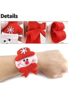 1/4/6/9/12PCS Red Slap Circle Bracelets Santa Elk Kids Gifts Christmas Ornaments 2025 Christmas Party Favor Xmas Gifts 2026 New Year Decor