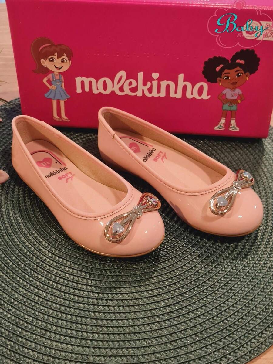 Sapatilha Infantil Feminina Fivela Molekinha - Rosa Bebê - Visão 1