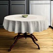 1 Piece Round Tablecloth - Light Beige Floral Print Polyester, Durable And Easy To Clean, Suitable For Standard Dining Tables, Kitchen And Restaurant Decoration, Essential For Parties And Gatherings, Elegant Table Cloth, Convenient To Clean - 彩色 - 查看 6