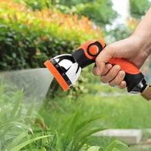 10 Pattern Multi Function Garden Hose Pipe Water Nozzle Spray Gun Comfort Handle - 黑色 - 查看 7