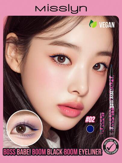  MISSLYN-BOSS BABE! ブーム ブラック ブーム リキッドアイライナー、ウォータープルーフ リキッド インクアイライナー、超顔料濃厚でウォータープルーフ、濃密で正確なラインを作成、4つの鮮やかな色展開: ブラウン&ブラック、レッド&ブルー、長持ちマットリキッドアイライナー、汗に強く、にじまない、プロフェッショナルアイメイクリキッドアイライナー。