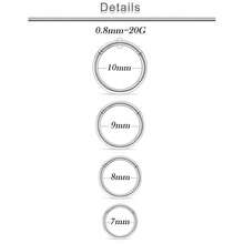 20G 18G 16G 14G 12G 10G Surgical Steel Hinged Clicker Segment Nose Rings Hoop Lip Rings Helix Cartilage Daith Tragus Sleeper Earrings Body Piercing For Women Men 6mm 8mm 10mm 12mm 14mm 16mm{Inchcolor_nameinch:InchSilver-20G(0.8mm)-InnerDiameter:7mm8mm9mm10mminch} - Bạc-20G (0.8mm)-Đường kính bên trong: 7mm8mm9mm10mm - Xem 3