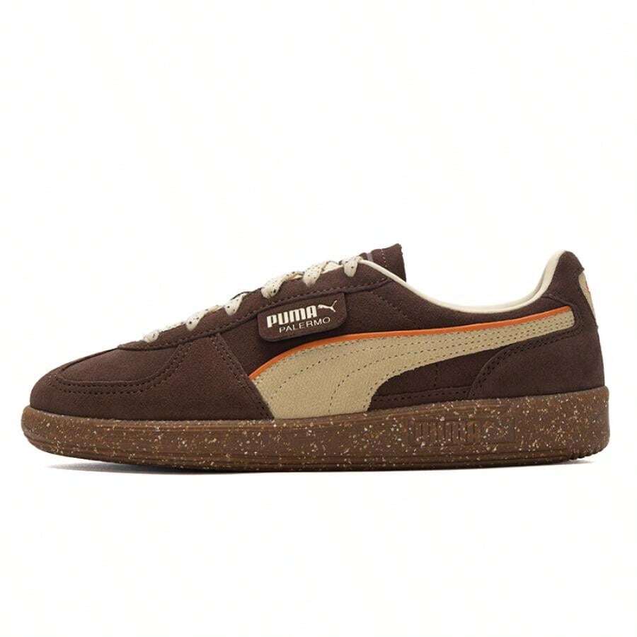 Puma 398382-02 Palermo Cannoli Lightweight Soft-Sole Shock-Absorbing Rebound Casual Sneakers, Minimalist Modern Retro Commuter Outdoor Sports Shoes, Unisex - Coffee Brown-cream Vanilla-gum - View 1