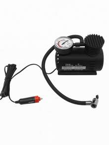 Compresor de Aire Portátil para Auto 300 PSI. Inflador Eléctrico de Llantas con Medidor de Presión y Conector de 12V para Coche y Moto. - Negro - Ver 6