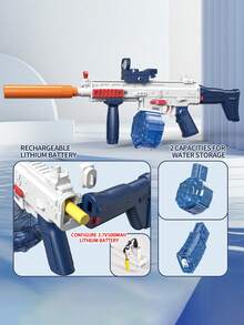 Dual Nozzle Fully Automatic Water Gun With Cool LED Lights, Electric Water Blaster Toy For Outdoor Beach Battle Games, Suitable For Ages 6+, Christmas/Halloween/Easter/Birthday Gift - Multicolor - View 9