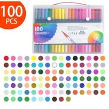 Kit 12/24/36/48/60/80/100/120 Colors Brush Pen Lettering Double Tip Fine And Brush - 100 màu/bộ - Xem 8