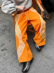 Men's Striped Wide Leg Nylon Pants, & Stylish