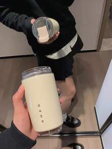 1 pieza Botella de agua de acero inoxidable de 320ml, diseño minimalista, opciones de multicolor, taza de café con aislamiento al vacío con textura suave perfecta, Body de acero inoxidable, a prueba de fugas, aislamiento térmico duradero, taza portátil para café con leche, taza de viaje, taza para té helado, taza de fondo plano con aislamiento al vacío, adecuada para el hogar, la oficina, los viajes por carretera, el camping, el senderismo, los deportes, los picnics, excelente para regalos de negocios y regalos para el hogar