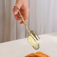 1 قطعة ملقط من الفولاذ المقاوم للصدأ مطلي بسبيكة الزنك، متعدد الاستخدامات للسلطة/الخبز/الخبز/الطعام المقاوم للحرق/الشواء/شواء الستيك (ملقط مشقوق وذو قبضة)، لونان (ذهبي وفضي)، بطراز أوروبي قديم