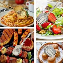 1 قطعة ملقط من الفولاذ المقاوم للصدأ مطلي بسبيكة الزنك، متعدد الاستخدامات للسلطة/الخبز/الخبز/الطعام المقاوم للحرق/الشواء/شواء الستيك (ملقط مشقوق وذو قبضة)، لونان (ذهبي وفضي)، بطراز أوروبي قديم