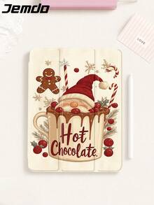 1 件圣诞姜饼人图案平板电脑保护壳，兼容 iPad 10.2 英寸 iPad (A16) 11、第 11 代 2025 iPad 8/9/10 代、iPad Air 4th 10.9、Galaxy Tab S6 Lite 10.4 英寸、/、防摔、铅笔槽、睡眠/唤醒支持、浪漫礼物 - 彩色 - 查看 2