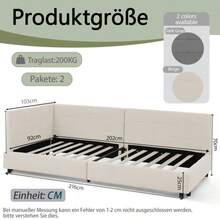 Single Bed, Skin-Friendly Velvet Design, Children's Bed With High Back, Beige (Without Mattress) - Beige - View 4