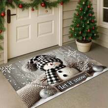 1 Stück klassische Weihnachts-Samt-Fußmatte, geeignet für Vorder-/Rückeingang, Eingangsbereich, Schlafzimmer, Wohnzimmer, Esszimmer, Arbeitszimmer Dekoration