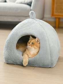 1pc Cozy & Cute Pet Cat Bed House, Removable & Washable Cat Shelter, Warm Pet Cave Nest For Rabbits, Small Dogs, Cats Indoor Use In Winter