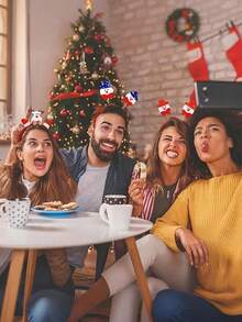 1/3/5/10/15件装圣诞头箍 儿童成人圣诞老人麋鹿 Xmax 发饰 派对拍照道具 圣诞装饰 新年礼物 - 彩色 - 查看 6