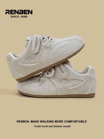 RENBEN 1 par de zapatillas casuales con cordones de estilo retro para mujer, de unicolor, con plataforma, de moda, cómodas, adecuadas para uso casual, reuniones, viajes, con suela blanda, nueva llegada de otoño 2025