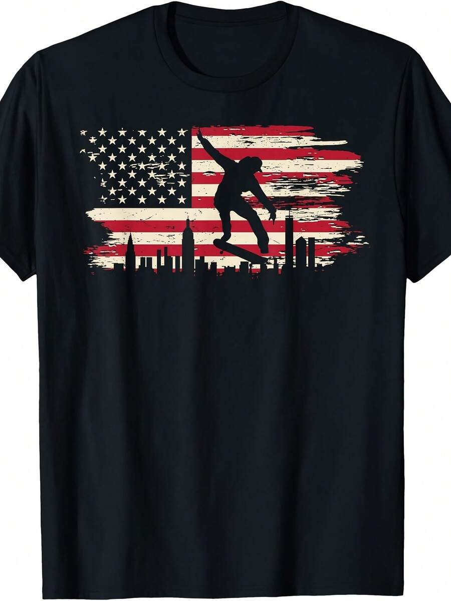 Skateboard An Flag Skateboarding Skateboarder T-Shirt - 款式14 - 查看 1