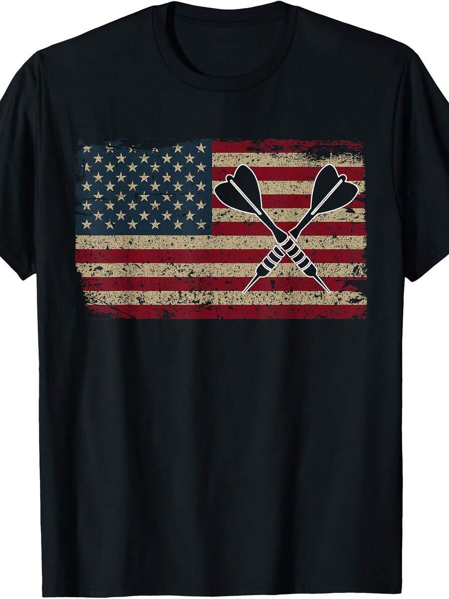An Flag Darts T-Shirt I Proud USA Dart Player Jersey T-Shirt - Style 7 - View 1