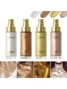1 Chai xịt nhũ toàn thân 30ml, xịt phấn bắt sáng nhanh khô, lâu trôi, thích hợp cho tiệc trang điểm Giáng sinh và các lễ hội khác, phù hợp với mọi tông màu da và loại da, độ che phủ nhẹ, hiệu ứng nhũ, quà tặng cho mẹ - Nhiều màu - Xem 2