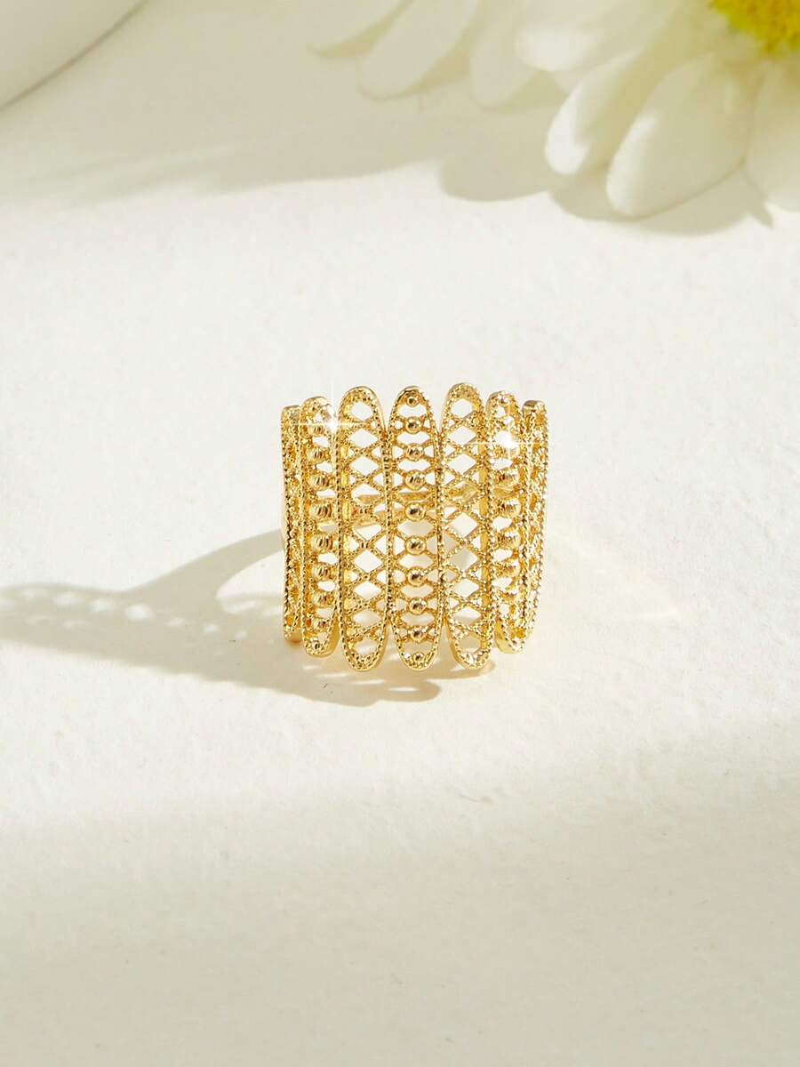 Mgyi Dubai-Inspired Minimalist, Sweet, Exaggerated, Gold-Colored Copper Fashionable And High-End Luxury Retro Big Jewelry Set For Women, Suitable For Outings, Leisure, Parties, Daily Dates, Christmas, And Other Holidays. It Includes A Ring A Gift For Women, Girlfriends, Parents, Etc