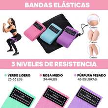 Almohadilla para Barra Gym, 3 Bandas de Resistencia, 2 Grilletes para Tobillo Gym Mujer, Protectora para Cuello, Colchón para Barra Hip Thrust para Yoga, Pilates, Hombros para Sentadillas - 1 - Ver 3