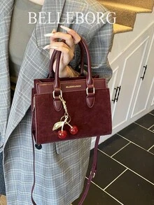 BELLEBORG Women's Handbag With Detachable Strap, Minimalist And Practical Multi-Function - Burgundy - View 5