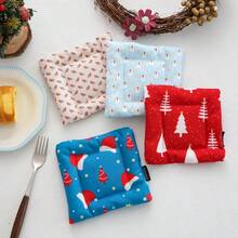 1PC Ins Style Christmas Print Coasters - Square Heat-Resistant Cup Mats, Placemat, Cup Tableware Drying Mat, Decorative Protect Mat For Table, Perfect For Holiday Parties, Kitchen And Dining Room Decor Props