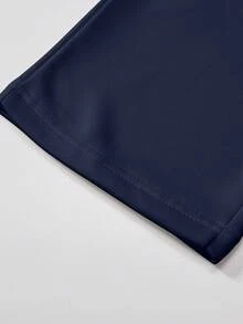 Men's Knitted Straight Leg Casual Pants, Minimalist Versatile Loose Fit Sweatpants For Spring And Autumn - Navy Blue - View 6