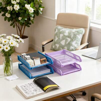 Portadocumenti da scrivania, vassoio portadocumenti, organizer per forniture da ufficio, semplice supporto per libri