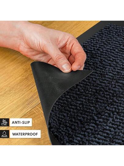 Gentle North High Quality Doormat, Grijs Black, 90x150 Cm, Indoor Outdoor Dirt Trapper Mat, Non Slip, Washable Weatherproof, Entrance Area Runner, Hallway, Thin view 6