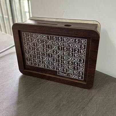 Retro Wooden Money Bank With Counting Target, Hand-Assembled Desktop Decor, Family & Couple Savings Plan, Household Financial Management Tool, Ideal Valentine'S Day Gift