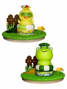 卡通青蛙/鸭子洒水器 - 水压使其升起，飞水游戏，喷水玩具，儿童户外花园草坪玩具，夏季玩具，室内浴室玩具，适合 3 岁以上儿童的生日礼物