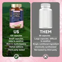 Beef Organ Supplement For Women - Beef Liver, Kidney, Heart,Uterus Tissue - Balance Hormones &Amp; Women'S Overall Energy - Grass Fed, Pasture Raised - Natural Iron Supplement With Folate - 120 Capsules - Flavor NameB - 查看 7