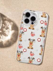 Capa transparente com estampa de decoração de Natal com veado floral compatível com iPhone 13/11/17/17pro/16/14/15/15pro/15 Plus/15 Promax/7plus/8plus/X/Xs Max/Xr/11pro/12pro/13pro/14pro/12mini/13mini/11promax/12promax/13promax/14promax/14plus/17pro Max/17Air/6/6s Plus/7/8/16Pro/16plus/16promax/Se2/17promax e compatível com Samsung Galaxy/A54/A14/A12/A13/A15/A32/A33/A24/A52S/S20/S21/S22/S23/S24/S23Plus/S24ultra/S25/A15/A33/A23 - Multicolorido - Ver 3