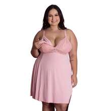 Long And Short Nursing Nightgown Kit With Long Plus Size Robe For Postpartum Pregnant Women, Comfortable - Rusty Rose - View 7