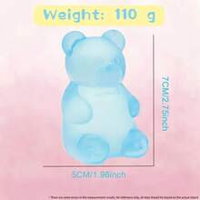 Cute Candy Colored Teddy Bear Soft Rubber Toy - Slow Rebound TPR Handheld Fun Game, Sensory Game, Fun Design, Halloween, Christmas Party Gifts - 粉色 - 查看 2