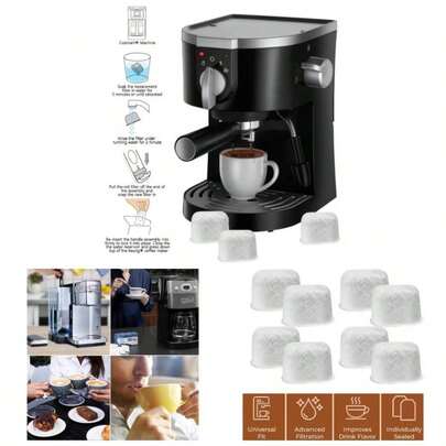 Charcoal Filters 8 Pack Coffee Fits All Coffee Machines