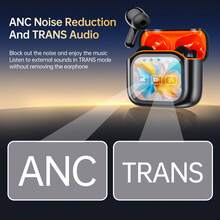 150种语言翻译，永久免费，ANC+ENC降噪，同声传译，双耳模式，现场录音，数字LED电量显示，TWS入耳式无线耳机，内置电容麦克风，重低音，Type-C可充电盒，音乐，游戏，健身，多场景应用，兼容手机/安卓/兼容iPad/OS - 黑橙 - 查看 7