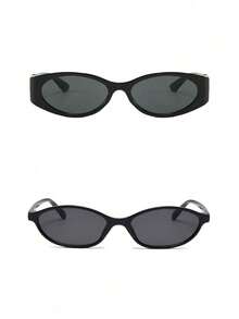 2 件装新款时尚欧美风格小框眼镜，复古椭圆形女士眼镜