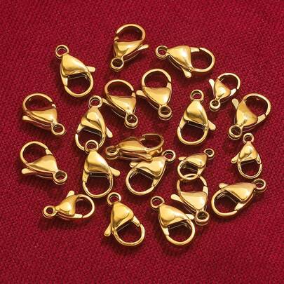 20 piezas de ganchos de langosta de acero inoxidable de 9/10/11/12/13/15 mm, accesorios para joyería, collares y pulseras DIY