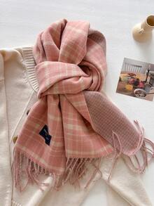 1 buc eșarfă clasică din cașmir artificial în carouri, accesoriu de modă zilnic cald și versatil, potrivită pentru decorare și protecție a gâtului