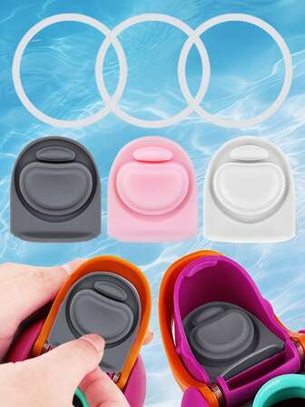 6pcs Replacement Parts For Water Bottles, 3pcs Water Bottle Seal O-Rings And 3pcs Replacement Bottle Cap Tops, Compatible With 16/19/24/25/32/40oz Sealed Lids And Caps,