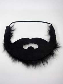 1pc Black Fake Beard Costume Prop For Party, Stage Performance, Cosplay, Funny Gag