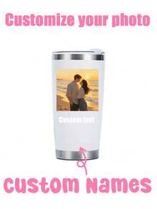 Personalized Tumbler With Lid, Customized Coffee Travel Mug,Custom Photo And Text,Customized Coffee Travel Mug, Double Wall Vacuum Stainless Steel Insulation, Multi-Coloed Printed Personalized Cups Birthday Gifts, Personalized Mother's Day Gifts, Custom Anniversary Gift, Custom, Personalized, Unique,