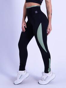 Rocca Fitness High Waist Polyamide Legging Pants Ponta Lagoinha - 綠色 - 查看 2