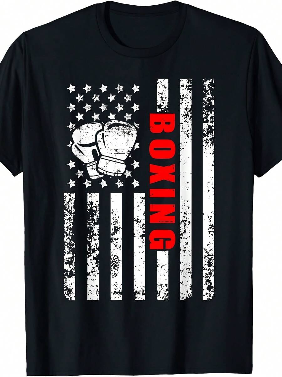 Camiseta de boxeo patriótica con bandera - Estilo 5 - Ver 1