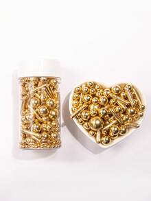 75g/2.6oz Gold Sprinkles Cake Toppers Baking Cake Decorations, Gorgeous Cupcake Decorations, Ice Cream Decorations, Suitable For Holiday Celebrations, Birthday Wedding Party. - Multicolor - View 15